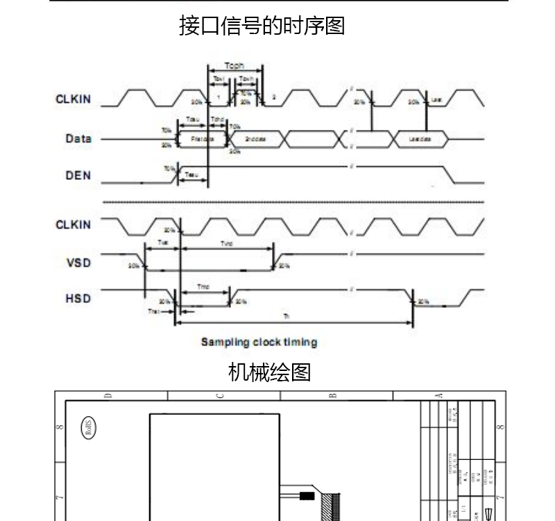 7寸液晶屏分辨率800*480TN横屏 接口定义RGB 3.5厚度