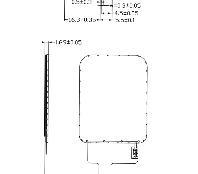 1.78寸液晶屏尺寸320RGBx385 适用于手持终端