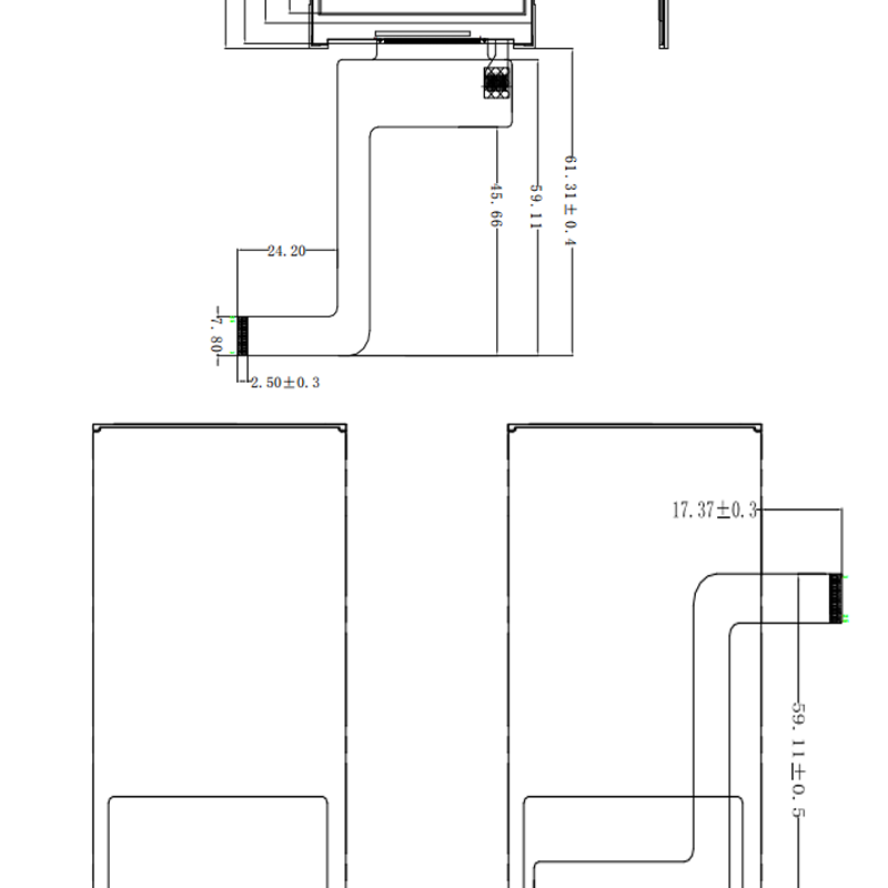 3.5寸液晶屏分辨率分辨率0.153*0.153 MIPI 25pin