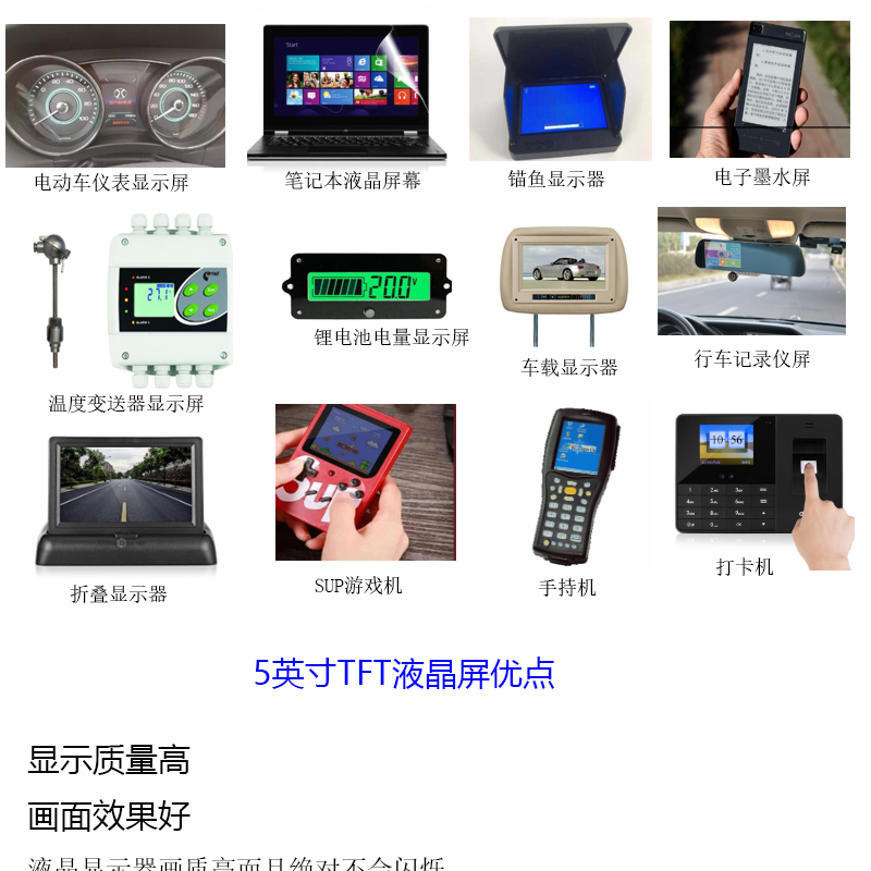 5寸液晶屏厂家直销分辨率0.08625*0.08625