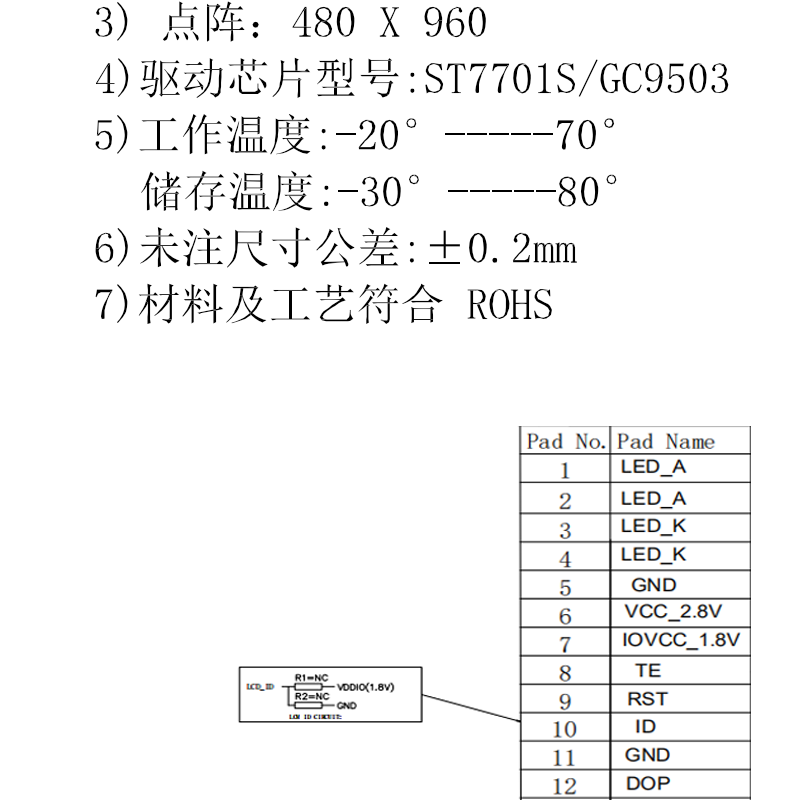 5寸液晶屏分辨率0.117*0.117 可带触摸TP人脸识别