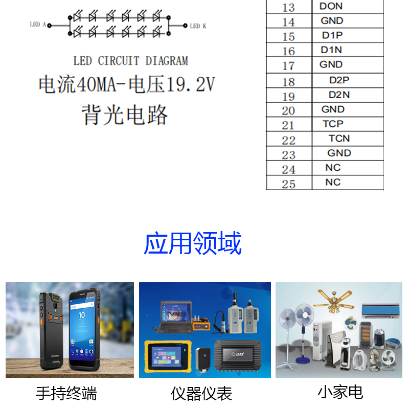 5寸液晶屏分辨率0.117*0.117 可带触摸TP人脸识别