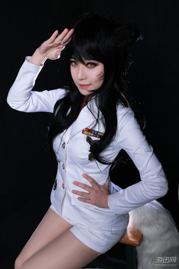 韩国美女LOL海军制服阿狸性感COS 肉丝大长腿极尽诱惑