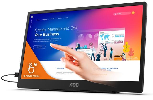 AOC 推出 15.6 英寸便携式触摸屏显示器 16T2：USB-C 连接