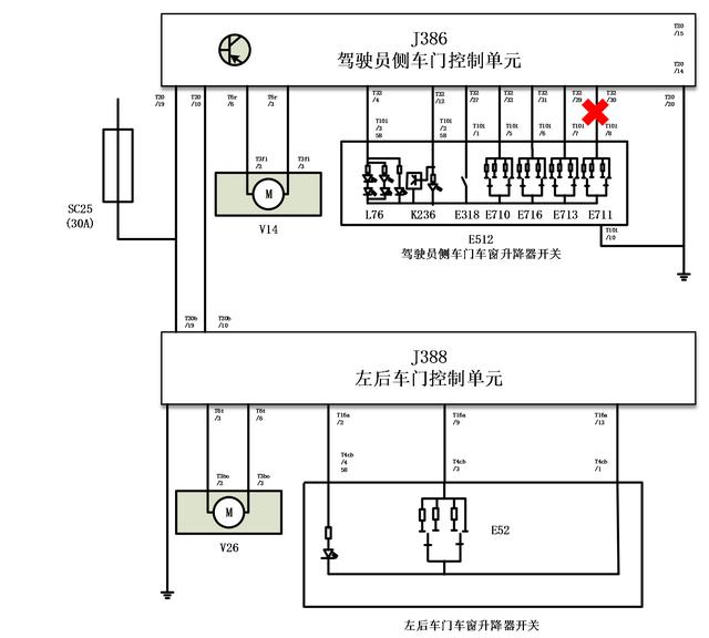 故障3:开关e711信号线断路6. j388无法诊断进入.5.