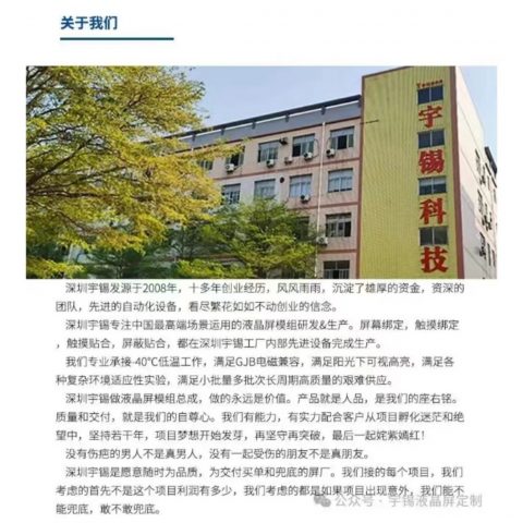 《深圳宇锡专业定制细分行业用途OLED屏总成》