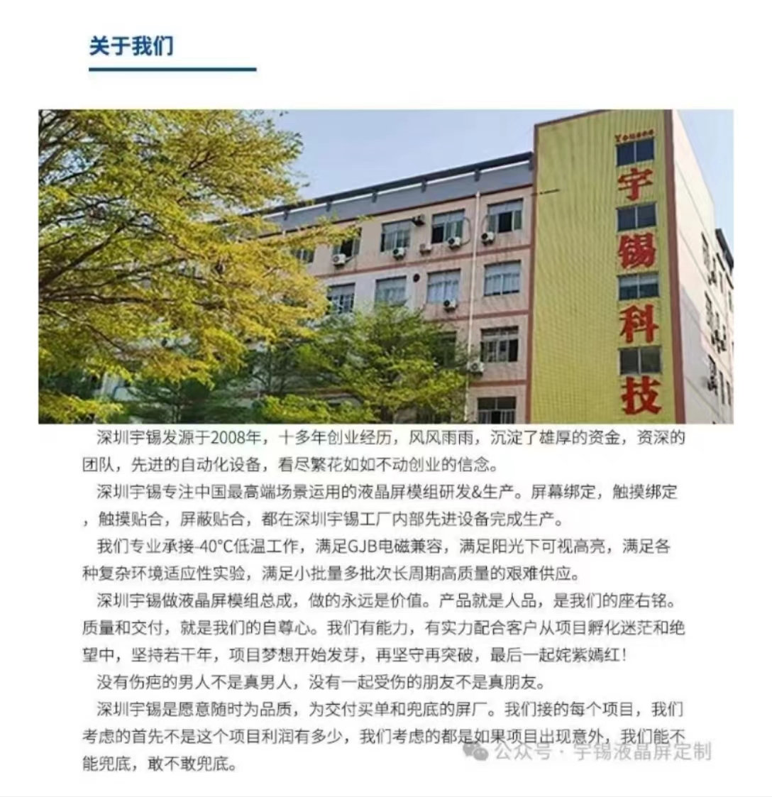 《深圳宇锡专业定制细分行业用途OLED屏总成》
