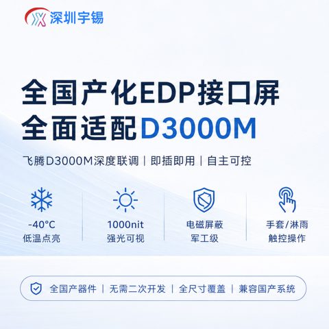 《深圳宇锡全国产化EDP接口屏全面适配D3000M》