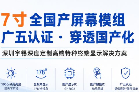 《顺境是暂时的，逆境才是常态，深圳宇锡继续深度定制全国产ZZKK屏幕模组》