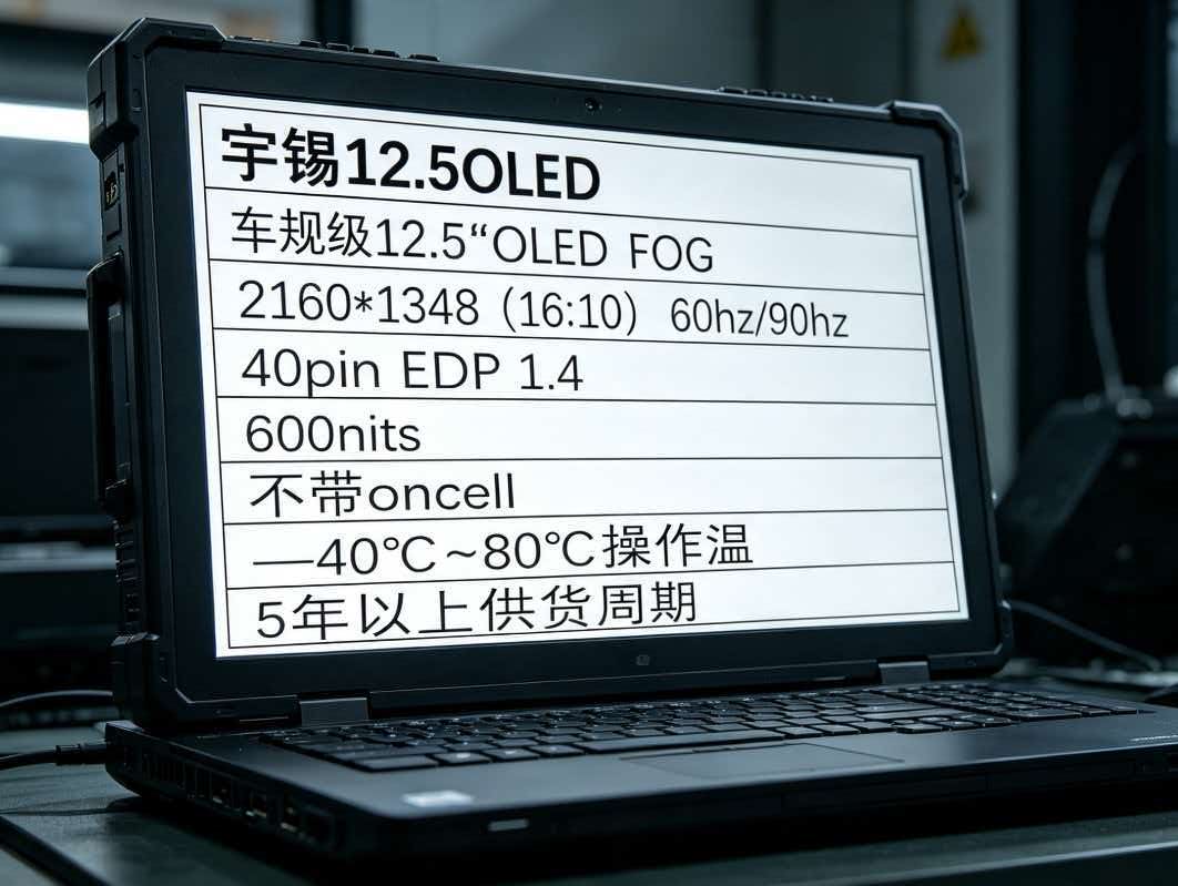 《深圳宇锡12.5寸Amoled 2160*1348(16:10)高分辨率-40℃工作模组行业出鞘》