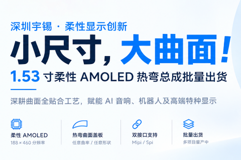 《深圳宇锡1.53寸188*460柔性Amoled掀起热弯屏幕总成出货狂潮》