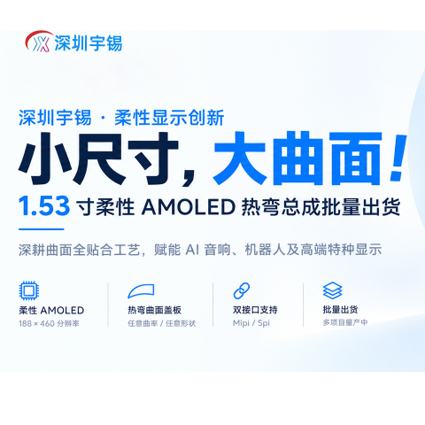 《深圳宇锡1.53寸188*460柔性Amoled掀起热弯屏幕总成出货狂潮》