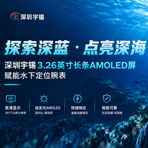 《深圳宇锡3.2寸Amoled水下定位腕表专用屏发布》